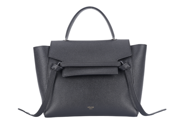 CELINE MICRO BELT BAG IN GRAINED BLACK CALFSKIN NO DUST COVER