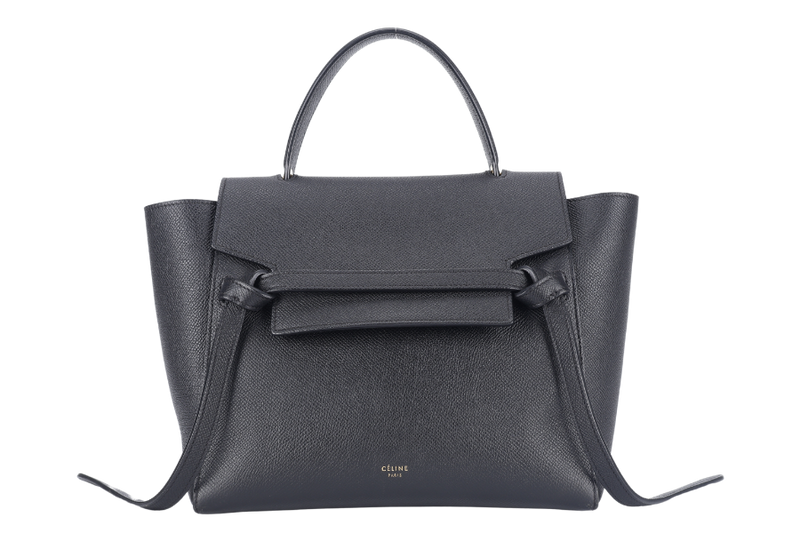 CELINE MICRO BELT BAG IN GRAINED BLACK CALFSKIN NO DUST COVER