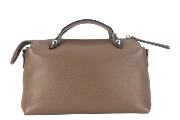 FENDI BY THE WAY&nbsp;(8BL146) MEDIUM BROWN LEATHER SILVER HARAWARE WITH STRAPS AND DUST COVER