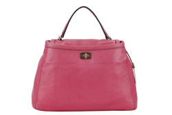 RABEANCO PINK LEATHER 2 WAY USE BAG WITH DUST COVER