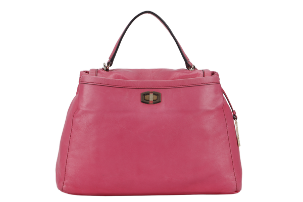 RABEANCO PINK LEATHER 2 WAY USE BAG WITH DUST COVER