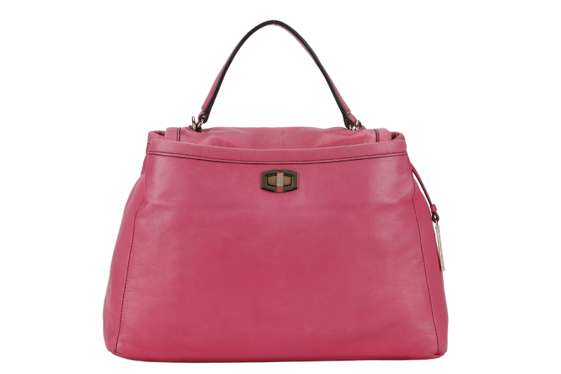 RABEANCO PINK LEATHER 2 WAY USE BAG WITH DUST COVER