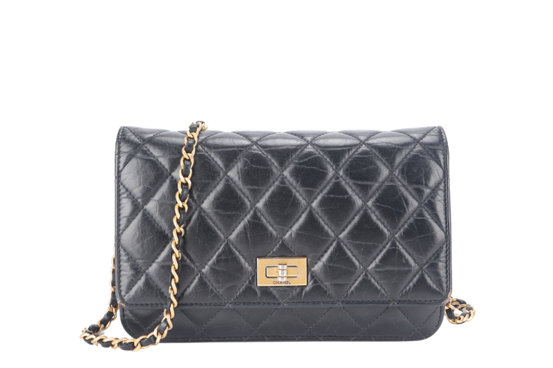 CHANEL WOC (2224xxxx) BLACK QUILTED AGED CALFSKIN GOLD HARDWARE NO DUST COVER