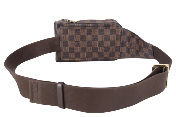 LOUIS VUITTON GERONIMOS BELT BAG DAMIER EBENE CANVAS GOLD HARDWARE NO DUST COVER