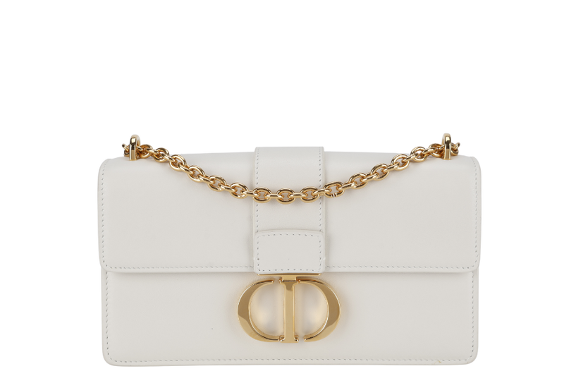 CHRISTIAN DIOR 30 MONTAIGNE EAST-WEST BAG LIGHT LATTE CALFSKIN GOLD HARDWARE WITH DUST COVER AND BOX