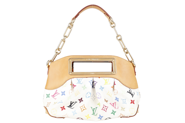 LOUIS VUITTON JUDY MM BAG WHITE MULTICOLOR MONOGRAM CANVAS GOLD HARDWARE WITH DUST COVER