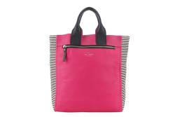 KATE SPADE NEW YORK COBBLE HILL HAYLEY TOTE PINK CALFSKIN LEATHER, CANVAS AND  SILVER HARDWARE WITH STRAPS NO DUST COVER