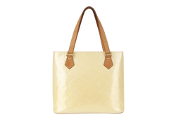 LOUIS VUITTON HOUSTON TOTE BAG (M92342) IVORY PERLE VERNIS LEATHER GOLD HARDWARE WITH DUST COVER