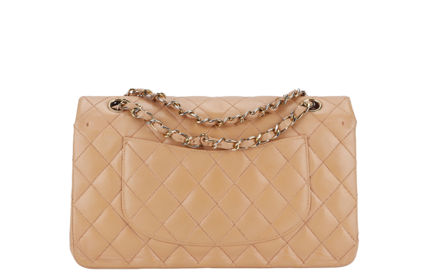 CHANEL CLASSIC FLAP SMALL (9589xxxx) PEACH COLOR LAMBSKIN GOLD HARDWARE