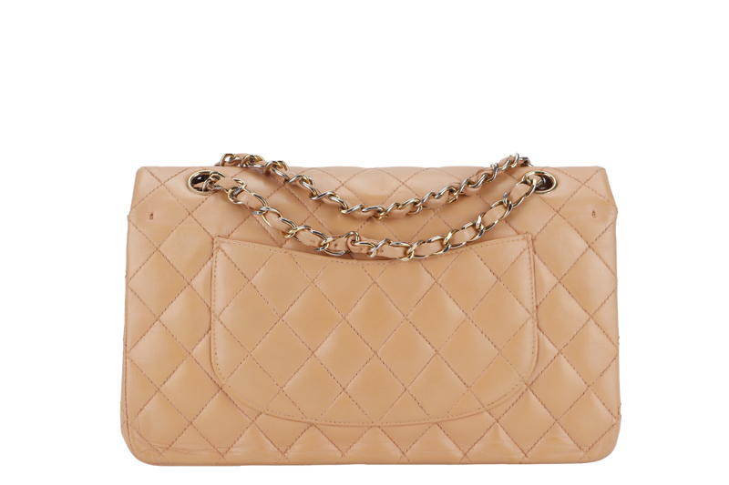 CHANEL CLASSIC FLAP SMALL (9589xxxx) PEACH COLOR LAMBSKIN GOLD HARDWARE