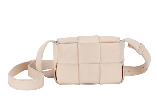 BOTTEGA VENETA CANDY CASSETTE CROSSBODY BAG MELON WASHED LAMBSKIN GOLD HARDWARE WITH DUST COVER AND BOX