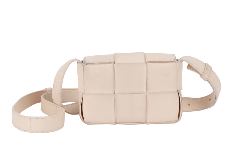 BOTTEGA VENETA CANDY CASSETTE CROSSBODY BAG MELON WASHED LAMBSKIN GOLD HARDWARE WITH DUST COVER AND BOX