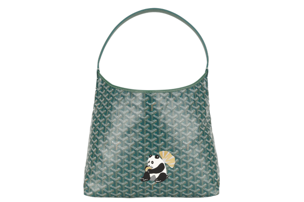 GOYARD BOHEME HOBO PANDA GREEN GOYARDINE CANVAS WITH SMALL POUCH AND DUST COVER