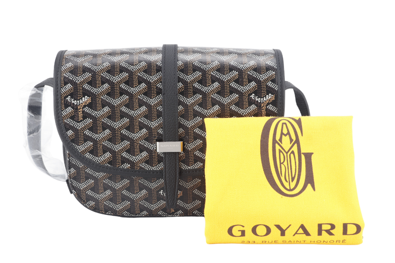 GOYARD BELVEDERE PM BAG BLACK COLOR WITH DUST COVER