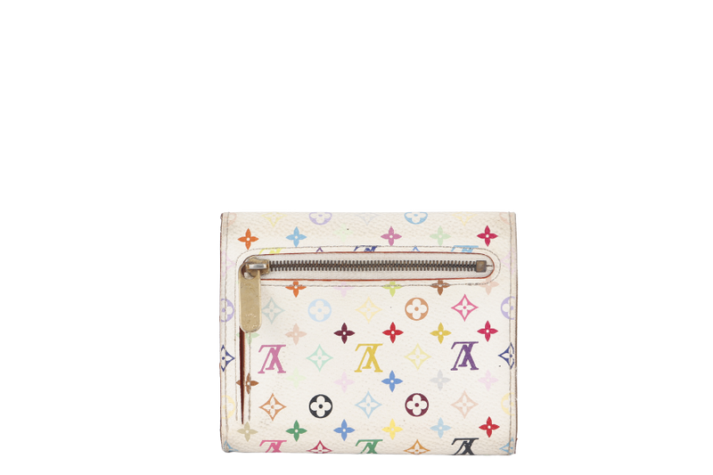 LOUIS VUITTON PORTEFEIULLE KOALA TRI-FOLD (M58014) WHITE MULTICOLOR MONOGRAM CANVAS WALLET GOLD HARDWARE