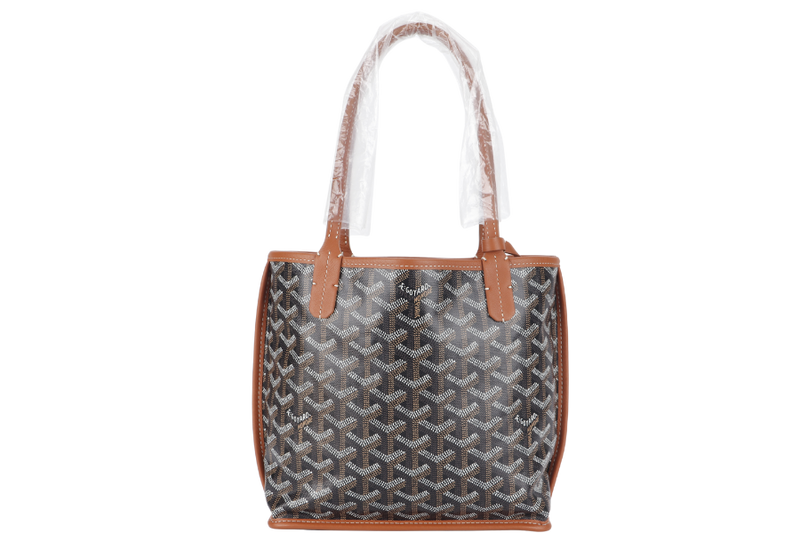 GOYARD ANJOU MINI BAG BLACK AND TAN COLOR WITH DUST COVER