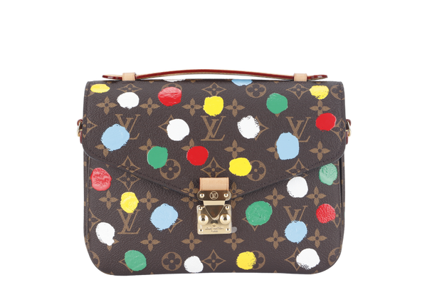 LOUIS VUITTON YAYOI KUSAMA POCHETTE METIS (M46384) MONOGRAM CANVAS WITH STRAP AND DUST COVER