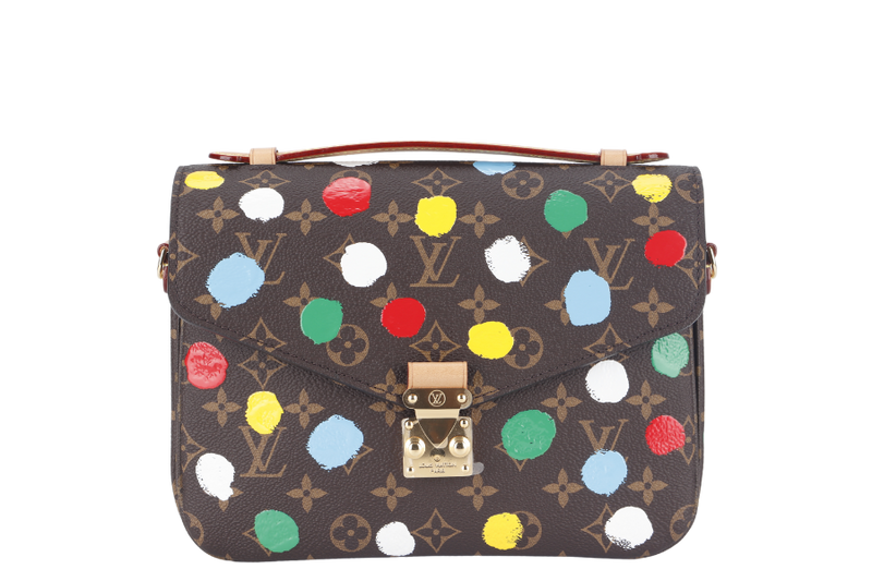 LOUIS VUITTON YAYOI KUSAMA POCHETTE METIS (M46384) MONOGRAM CANVAS WITH STRAP AND DUST COVER