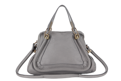 CHLOE PARATY HANDBAG( 01135765-D) GREY CALF LEATHER GOLD HARDWARE WITH DUST COVER AND CARD