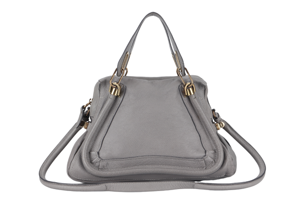 CHLOE PARATY HANDBAG( 01135765-D) GREY CALF LEATHER GOLD HARDWARE WITH DUST COVER AND CARD