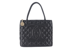 CHANEL MEDALLION TOTE (1363xxxx) BLACK CAVIAR GOLD HARDWARE WITH CARD AND DUST COVER