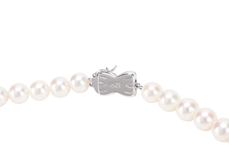 TASAKI PEARL NECKLACE 36.0G 7.5-8.0MM SV SETTINGS 40CM WITH BOX
