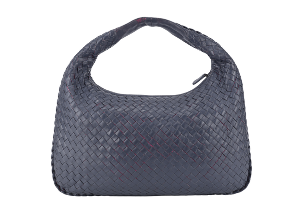 BOTTEGA VENETTA INTRECCIATO HOBO BAG GREY WITH PINK CALF LEATHER SILVER HARDWARE SILVER HARDWARE NO DUST COVER