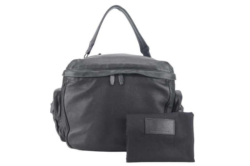 ALEXANDER WANG BLACK NAPPA LEATHER MESSENGER BAG WITH DUST COVER