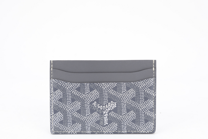 GOYARD SAINT-SULPICE GREY CARD HOLDER WITH PINK HEART WITH BOX