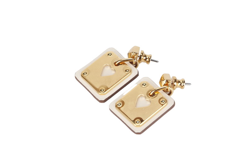 HERMES AS DE COEUR EARRINGS WITH DUST COVER AND BOX