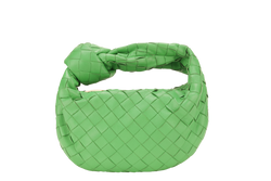 BOTTEGA VENETA JODIE INTRECCIATO HOBO BAG SMALL GREEN LEATHER GOLD HARDWARE WITH CARD AND DUST COVER