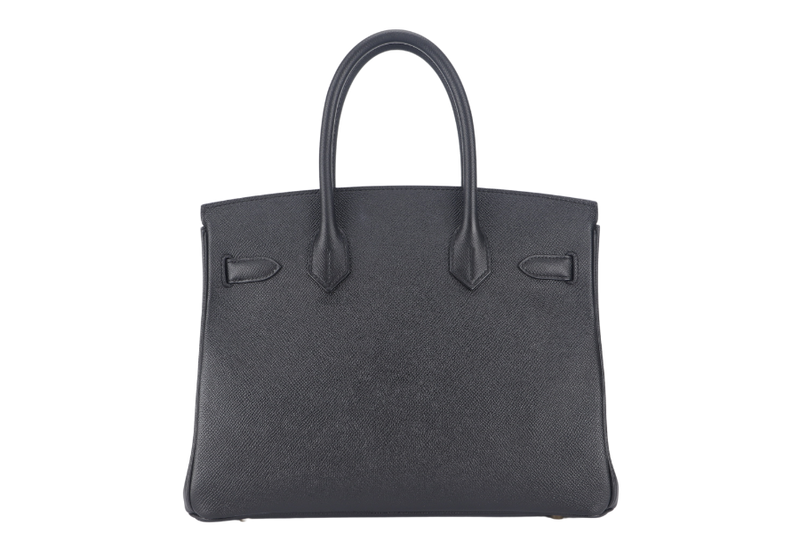 HERMES BIRKIN 30 STAMP A (YEAR 2017) BLACK EPSOM GOLD HARDWARE WITH LOCK&KEYS AND DUST COVER