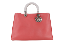 CHRISTIAN DIOR DIORSSIMO TRI COLOR LAMBSKIN BAG SILVER HARDWARE (09-MA-1112) WITH POUCH, STRAPS AND DUST COVER
