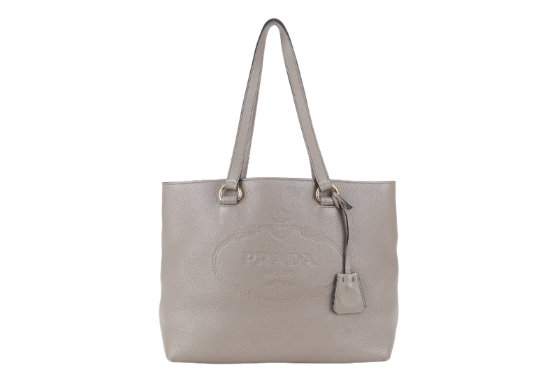 PRADA SAFFIANO LEATHER HANDBAG GOLD HARDWARE WITH DUST COVER AND CARD