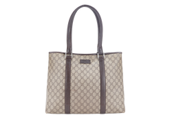 GUCCI TOTE BAG BROWN CANVAS SILVER HARDWARE NO DUST COVER