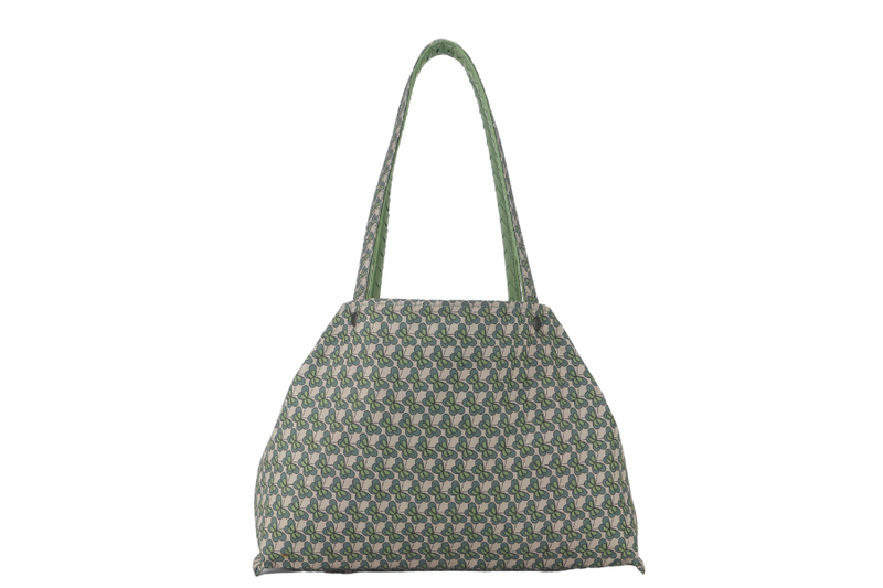 BOTTEGA VENETA REVERSIBLE TOTE (547380) ALOEMINT GREEN LEATHER WITH BUTTERFLY PATTERN WITH DUST COVER