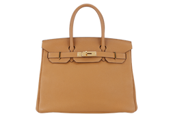 HERMES BIRKIN 30 STAMP T (YEAR 2015) TOFFEE EVER COLOR LEATHER GOLD HARDWARE WITH DUST COVER