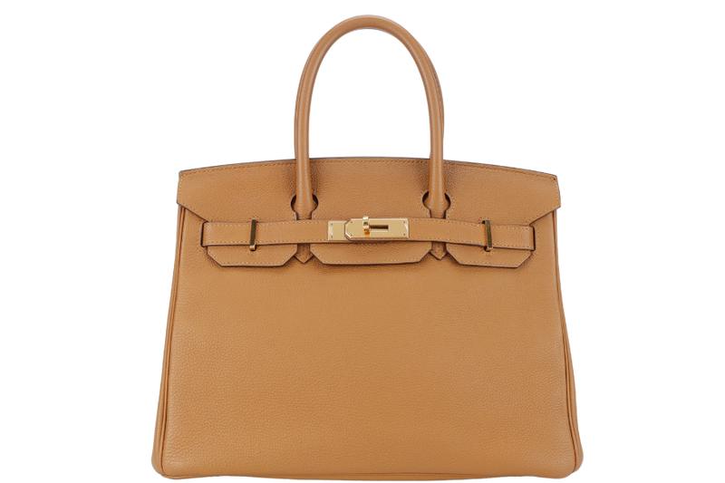 HERMES BIRKIN 30 STAMP T (YEAR 2015) TOFFEE EVER COLOR LEATHER GOLD HARDWARE WITH DUST COVER