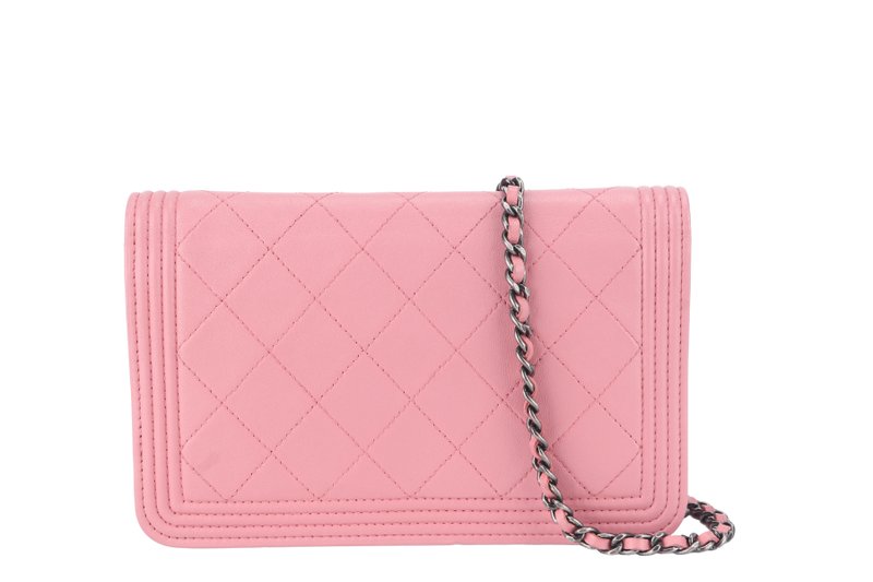 CHANEL PINK LAMBSKIN WOC SILVER HARDWARE (2160xxxx) WITH CARD ONLY