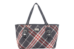 BURBERRY BLUE LABEL RED & BLUE CHECK ZIPPY TOTE BAG ZAE05-110-07 WITH DUST COVER