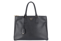 PRADA GALLERIA LARGE SAFFIANO LEATHER TOTE GOLD HARDWARE WITH STRAPS AND DUST COVER