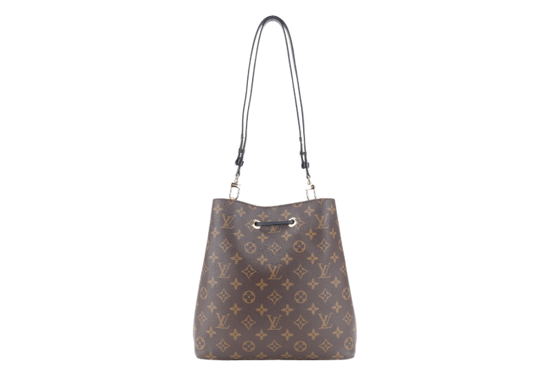 LOUIS VUITTON NEONOE MONOGRAM BLACK TRIM WITH STRAPS AND DUST COVER