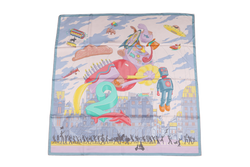 HERMES PARADE SILK SCARF ROSE PALE-JAUNE WITH BOX