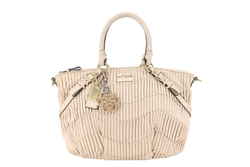 COACH MADISON SATCHEL (15942) BEIGE LEATHER GOLD HARDWARE WITH LEATHER STRAPS AND DUST COVER