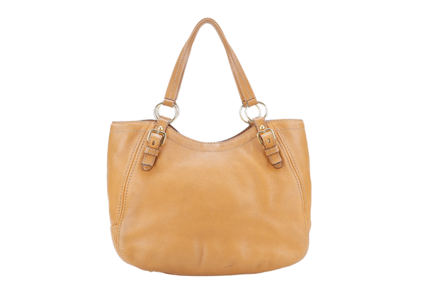 PRADA VITELLO DAINO AMBRA SHOULDER TOTE GOLD HARDWARE NO DUST COVER