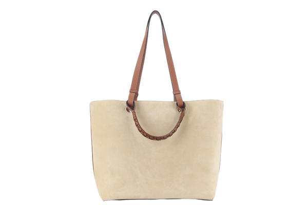 LOEWE TOTE BROWN ANAGRAM SUEDE NO DUST COVER