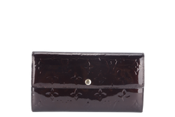 LOUIS VUITTON SARAH BIFOLD WALLET (M93524) AMARANTE VERNIS LEATHER GOLD HARDWARE WITH DUST COVER