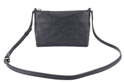 LOUIS VUITTON PALLAS CLUTCH BB (R98570) BLACK MONOGRAM EMPREINTE SILVER HARDWARE NO DUST COVER