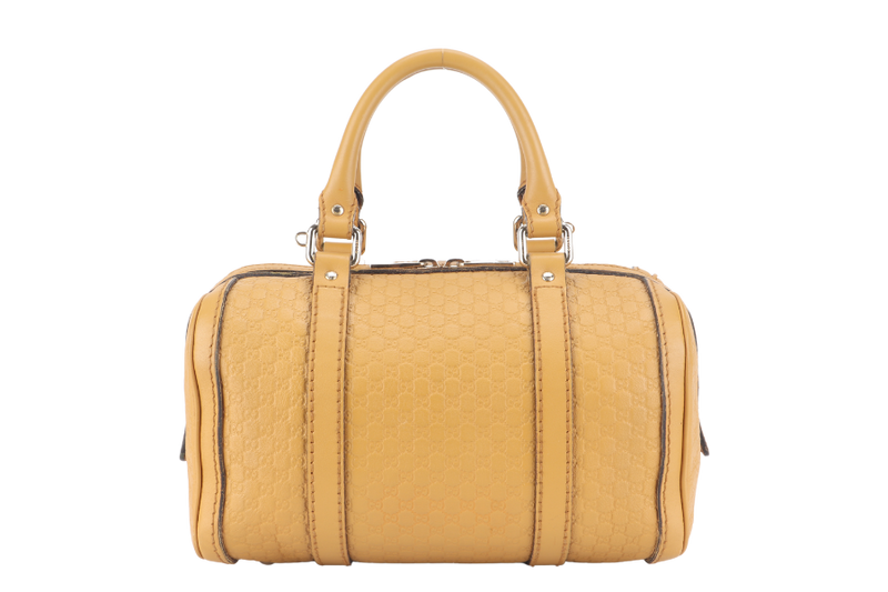 GUCCI MICROGUCCISSIMA JOY BOSTON BAG MUSTARD YELLOW LEATHER GOLD HARDWARE NO DUST COVER