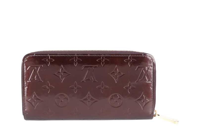 LOUIS VUITTON AMARANTE MONOGRAM VERNIS ZIPPY WALLET WITH DUST COVER